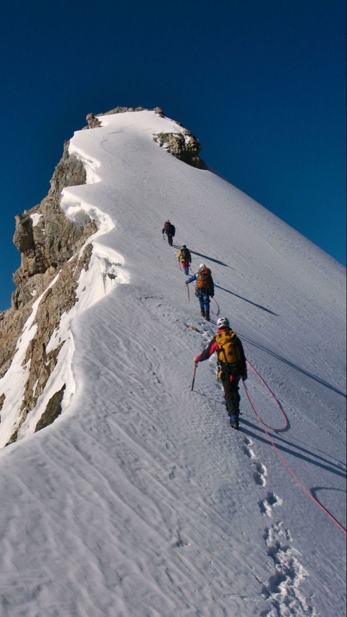Climbers on a ridge