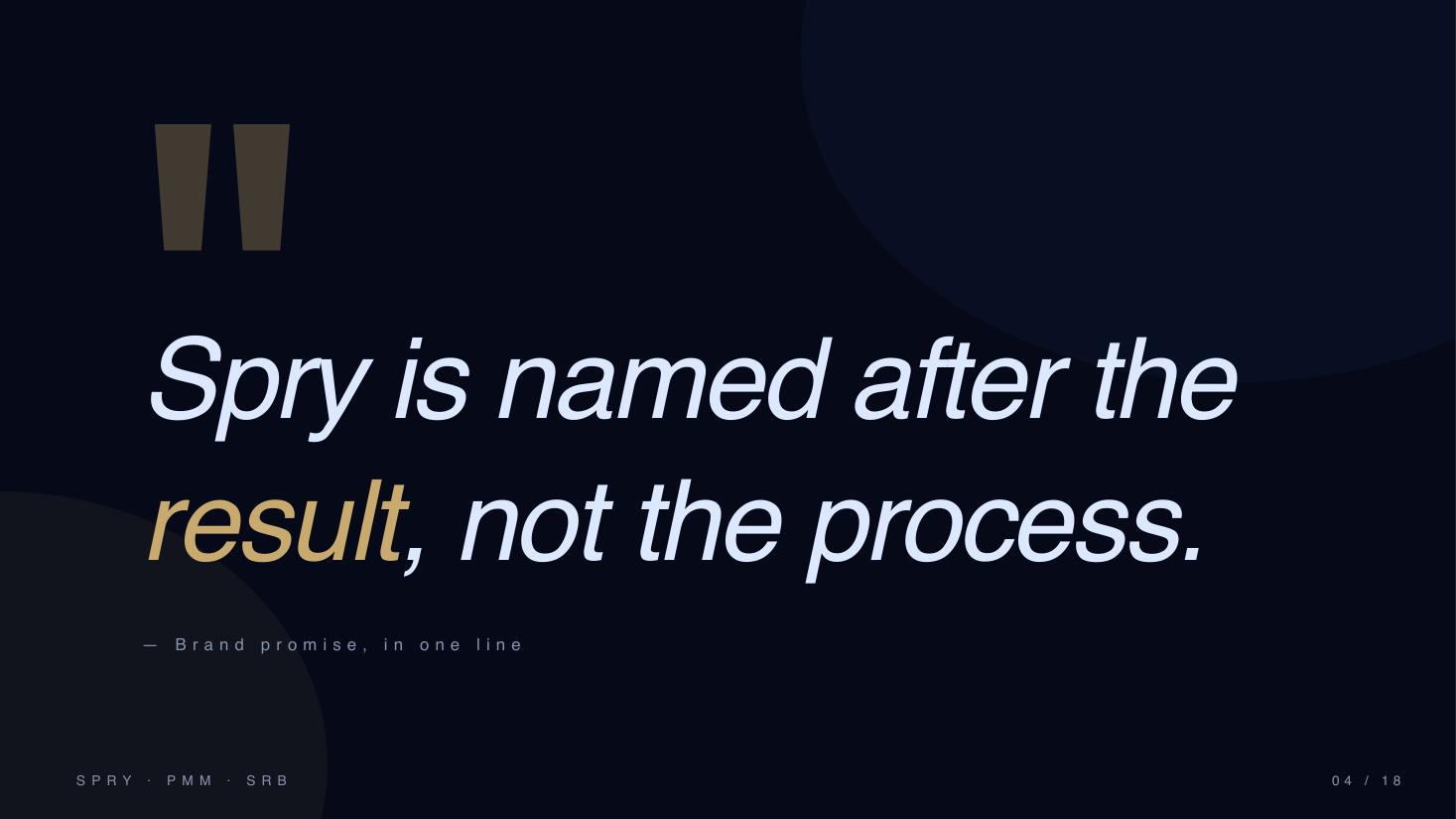 Spry is named after the result, not the process.